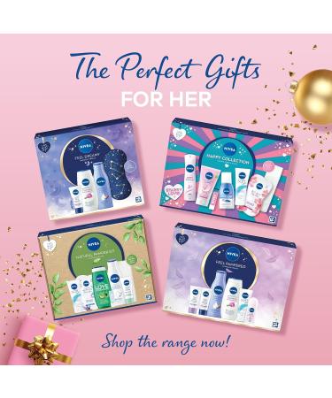 NIVEA Happy Collection Skincare Gift Set for Women - Anti-Perspirant, Facial Cream, Lip Balm, Eye Make-Up Remover, Moisturiser, Face Mask & Wash Cloth - Buy Online on GoSupps.com