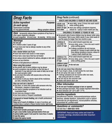 Nasacort Allergy 24HR Nasal Spray 120 Sprays 0.57 fl. oz. - Non-Drowsy & Alcohol-Free for Adults - Buy Online on GoSupps.com