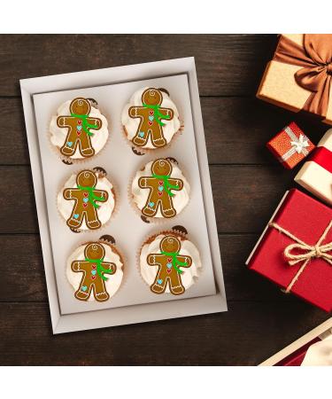 PRECUT Gingerbread Man Cupcake Toppers Edible Christmas Cake Decorations Christmas Decorations Christmas Gingerbread Man Cake Topper (12) - Buy Online on GoSupps.com