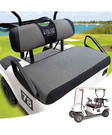 10L0L Universal Golf Cart Seat Covers Dress UP Older Golf Cart Durable Breathable Material Fit Like a Glove for EZGO TXT RXV Club Car DS, Easy to Install Brown-grey and Black