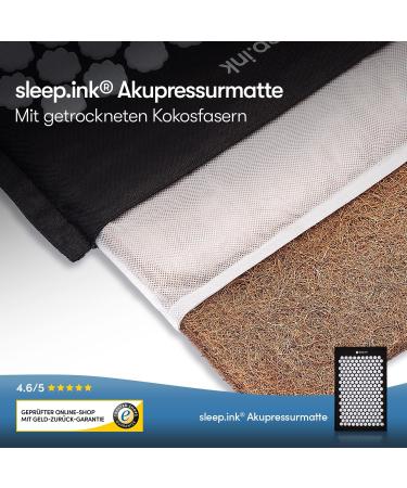 Sleep.ink Akupressurmatte | Natural Linen Cover Cotton & Coconut Fiber | 5040 Plastic Tips for Relaxation & Vitality | International Shipping Available - Buy Online on GoSupps.com