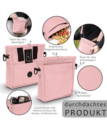 Buy Ostfriesenpfoten Frieda Treats for Dogs - High-Quality Synthetic Leather - Altrosa Size L - Easy Open Magnet Lock Futter Bag - Perfect Gassitasche for Outdoor Walks - Buy Online on GoSupps.com