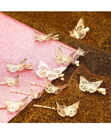 24 Piece Metallic Butterfly Hair Clips for Women and Girls - Gold, 2 Styles & Sizes - Hair Accessories for Weddings and Brides - Buy Online on GoSupps.com