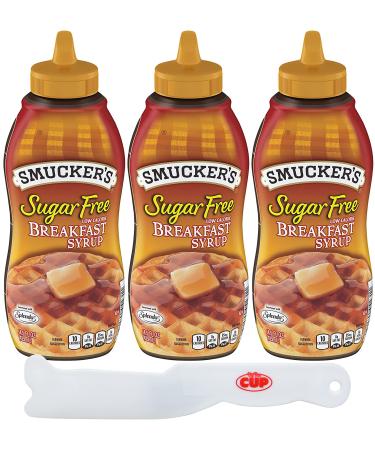 Sugar Free Breakfast Syrup, 14.5 fl oz (Pack of 3) with By The Cup Spreader