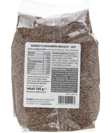 Organic Avital Psyllium Husk - 99% Purity Fiber-Rich Tested Quality from India Packaged in Germany - 300g - Buy Online on GoSupps.com
