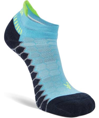Silver Compression No Show Running Socks - Aqua Large (1 Pair) | Men and Women's Athletic Performance - Buy Online on GoSupps.com