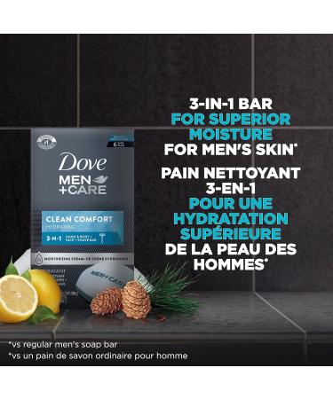 Dove Men + Care Body and Face Bar Soap for Healthy and Strong Skin Clean Comfort Moisturizing Cream 106 g Pack of 6 636 g (Pack of 1) - Buy Online on GoSupps.com