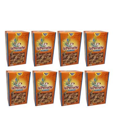 La Perruche 8x750g natural brown sugar cane sugar cubes