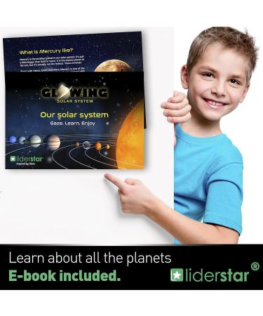 LIDERSTAR Glow in The Dark Stars and Planets Wall Stickers - Solar System Ceiling Decals for Kids Bedroom - Shining Space Decoration for Boys and Girls - Buy Online on GoSupps.com