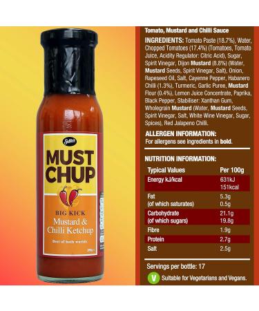 Must Chup Ketchup 6 Bottle Pack Tomato Mustard Chilli Sauce Big Kick Each bottle 260g - Buy Online on GoSupps.com