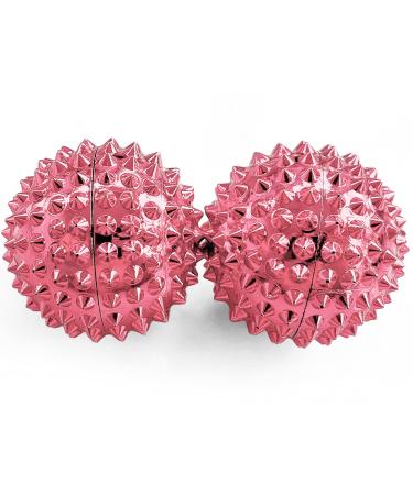 2x DBT skills hedgehog ball |Magnetic high stress acupressure ball |For stress relief or massage |for tension and for more mobility and concentration (rose gold) pink 32 mm