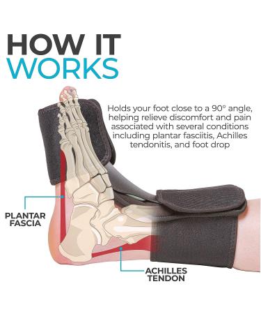 Dorsal Night Splint for Plantar Fasciitis Relief | Foot Drop Brace for Sleeping | Achilles Tendon Stretcher Boot for Nighttime Ankle Support (S/M) - Buy Online on GoSupps.com
