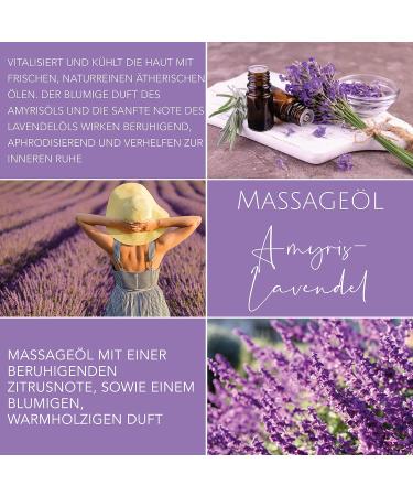 Danichou Amyris Lavender Massage Oil 250ml - 100% Vegan Natural Relaxing Fragrance - Deep Relaxation & Well-Being - No Colors or Preservatives - Buy Online on GoSupps.com