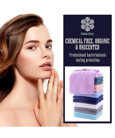 BAMBOO QUEEN 16 Count Premium Makeup Remover Cloths - Reusable & Gentle Microfiber Coral Velvet Face Towels - Highly Absorbent & Super Soft - 8x8 Inch - Multi-colored Pack - Buy Online on GoSupps.com