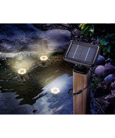 Esotec Solar Underwater Light Set - 3 Warm White 3000K LED Lamps for Garden Ponds | 1W Solar Module | IP68 Waterproof Pond Lighting - Buy Online on GoSupps.com