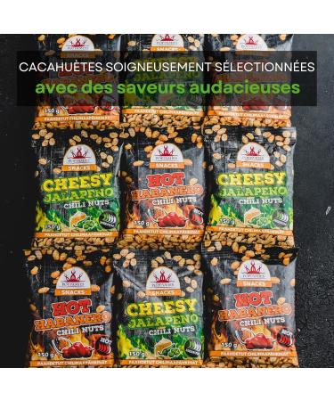 Poppamies Peanuts with jalapeno and cheese - Spicy nuts are a great choice for snacking - Gluten free - Spicy: Medium - 150g - Buy Online on GoSupps.com