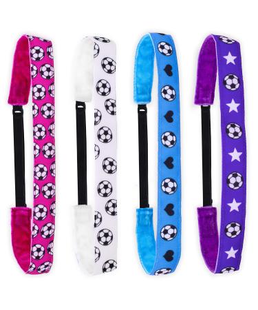 FROG SAC 4 Soccer Headbands for Girls, Adjustable No Slip Sport Hair Bands for Kids, Thin Elastic Athletic Sports Headband for Girl Hair Accessories - Buy Online on GoSupps.com
