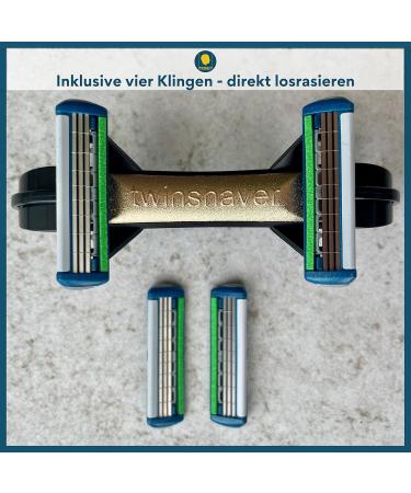 Buy Twinshaver Bald Shaver 0mm + 4 Razor Blades - Fast Safe Head & Body Razor for Men & Women (Black & Gold) | 80% Time-Saving Shaving - Buy Online on GoSupps.com