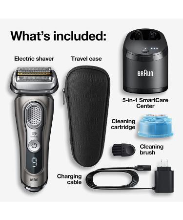 Braun Series 9 9385cc Electric Razor for Men - Waterproof Foil Shaver with Pop-Up Trimmer, Wet & Dry Shave - Clean & Charge SmartCare Center, Leather Travel Case - Black - Buy Online on GoSupps.com