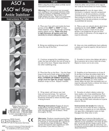 Med Spec ASO Ankle Stabilizer - White XXS | Best Ankle Support & Stabilization for Sports & Recovery - Buy Online on GoSupps.com