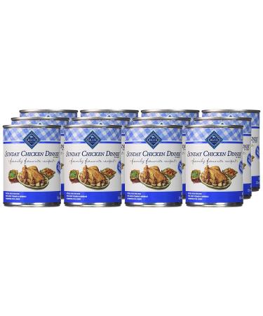 Blue Buffalo Family Favorites Sunday Chicken Wet Dog Food 12.5oz Can - Pack of 12 - Buy Online on GoSupps.com