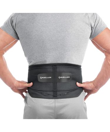 Mueller 255 Lumbar Support Back Brace with Removable Pad, Black, Regular(Package May Vary) Regular (Pack of 1)