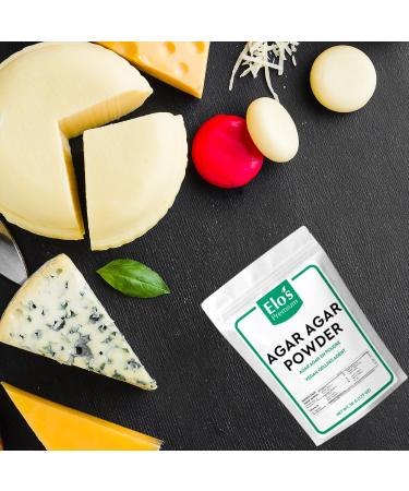 Agar Agar Powder by Elo s Premium (50 g) Packaged in Canada Vegan Gelling Agent Vegetarian Cheese Powder Gluten Free & Keto Friendly Healthy Gelatin Substitute Thickener Odor Free Perfect for Vegan Cheese Jellies Vegan Desserts and More - Buy Online on GoSupps.com