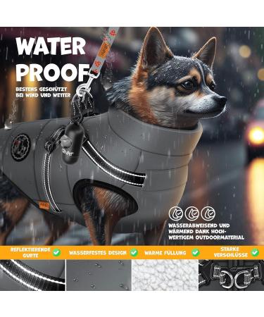 Buy LOVPET Waterproof Dog Jacket & Coat - 45-Piece Feces Dispenser Reflective Vest with Chest Strap - 2XL Anthracite for Western Feeding - Buy Online on GoSupps.com