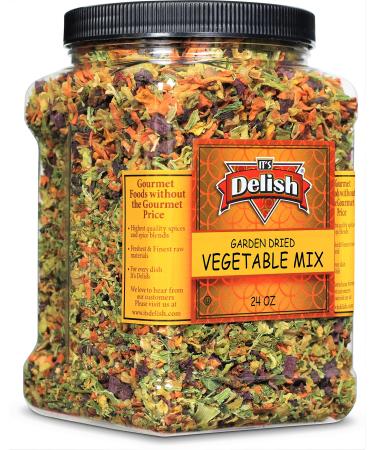 Garden Vegetable Soup Mix by Its Delish, 24 OZ Jumbo Container | 12 Natural Dehydrated Vegetables for Ramen Noodles, Soup Greens with Beets | Freeze Dried Veggie Blend | Vegan, Gluten-Free and Kosher - Buy Online on GoSupps.com
