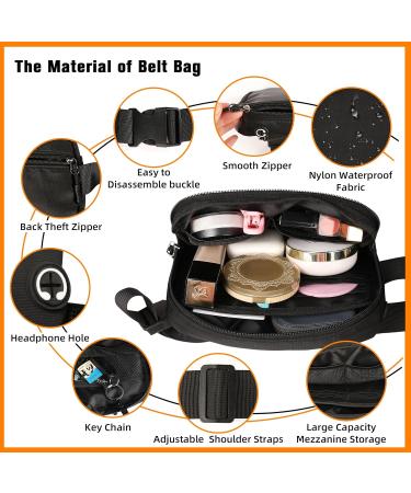 Unisex Waterproof Mini Fanny Pack with Adjustable Strap - Ideal for Outdoor Activities - Black - Buy Online on GoSupps.com