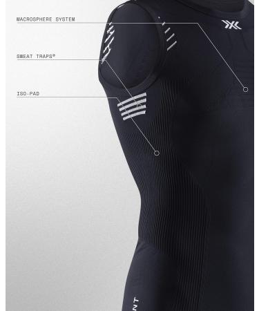 X-Bionic Men's Invent 4.0 Singlet | Opal Black/Arctic White | Performance Sportswear for Global Shipping - Buy Online on GoSupps.com
