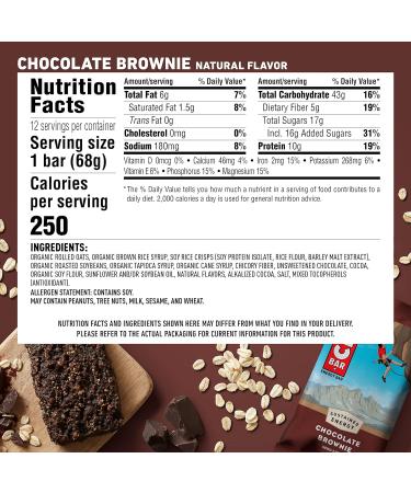 CLIF BARS Chocolate Brownie Energy Bars - Organic Oats, Plant Based, Vegetarian & Kosher - 12-Count (2.4 oz) Protein Bars - Buy Online on GoSupps.com