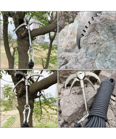 Premium 400kg Stainless Steel Grappling Hook | 4-Claw Foldable Climbing Tool with 20m Rope for Rescue & Outdoor Adventures - Buy Online on GoSupps.com