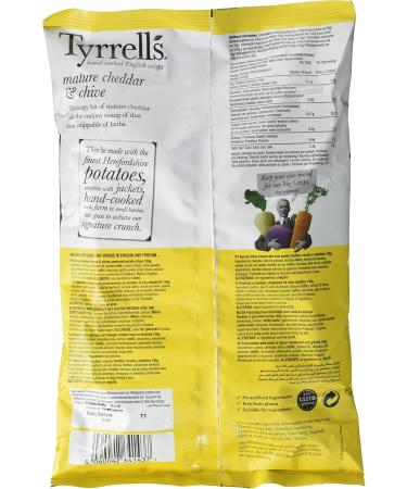 Tyrrell's Chips Cheddar Agfine/Ciboulette 150g - Pack of 4 - Buy Online on GoSupps.com