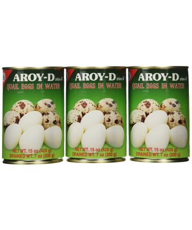 Aroy-D Quail Egg - 15oz (Pack of 3 Cans) 15 Ounce (Pack of 3)