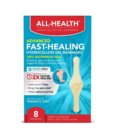 All Health Advanced Fast Healing Hydrocolloid Gel Bandages  Fingers & Toes  8 ct | 2X Faster Healing for First Aid Blisters or Wound Care - Buy Online on GoSupps.com