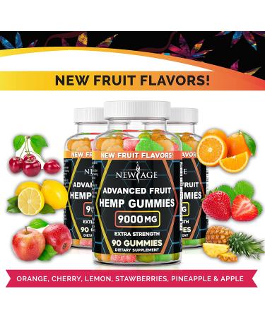 New Age Naturals 9000mg Hemp Gummies 3-Pack - Fruit Flavored Infused with Natural Hemp Oil (270 Gummies) - Buy Online on GoSupps.com
