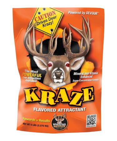 Whitetail Institute Kraze Flavored Deer Attractant - Contains Multiple Scent and Flavor Enhancers to Easily Attract and Hold Deer - Extremely Easy to Use 5-Pound Bag