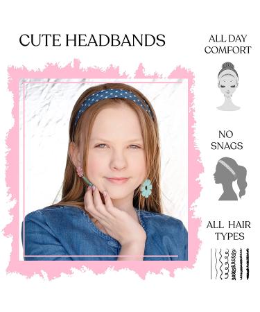 FROG SAC 5 Denim Non Slip Headbands for Girls - Adjustable Elastic Hair Accessories for Kids - Birthday Party Favors - Buy Online on GoSupps.com