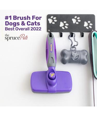 HERTZKO Self-Cleaning Slicker Brush for Dogs & Cats | Grooming, Dematting & Fur Removal Tool - Buy Online on GoSupps.com