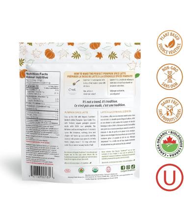 Organic Traditions Pumpkin Spice Latte 150g - Dairy-Free Organic Drink Mix with Real Pumpkin, Instant Coffee, and Spices - Limited Edition 5.3oz - Buy Online on GoSupps.com