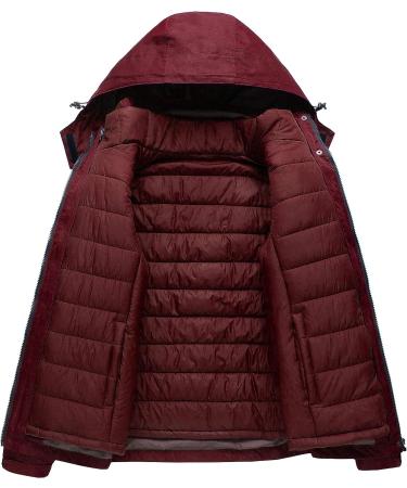 CREATMO US Women's 3-in-1 Waterproof Ski Jacket | XX-Large Wine Red - Buy Online on GoSupps.com