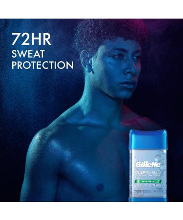 Gillette Antiperspirant Deodorant for Men Clear Gel with 72 Hr. Sweat Protection Wild Rain 216g Total (Pack of 2) Clear Gel Wild Rain 108 g (Pack of 2) - Buy Online on GoSupps.com