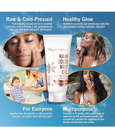 Kapuluan Organic Coconut Oil for Hair Skin - Raw Extra Virgin Cold Pressed Oil - 3 Pack 100ml - Hair Growth & Body Care - Buy Online on GoSupps.com
