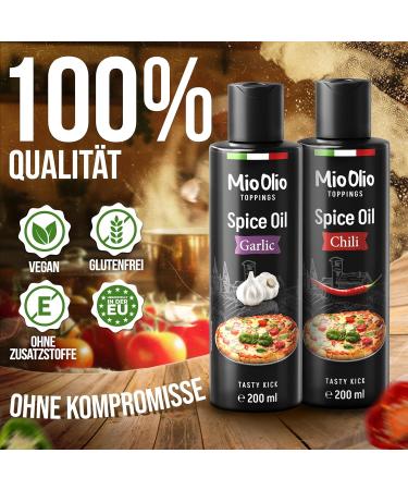  Mioolio MioOlio Spiced Oil Gift Set 1 x 200ml Garlic Oil and 1 x 200ml Chili Oil Flavored Oil for Cooking - Buy Online on GoSupps.com