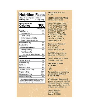 Nature's Eats Pecan Flour - 16 oz | Finely Ground Pecan Flour - Buy Online on GoSupps.com