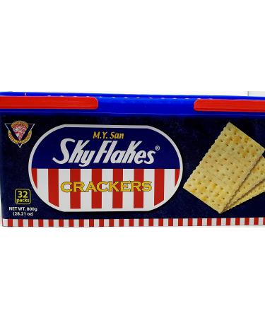 M.Y. San SkyFlakes Philippino Crackers 32 Packs 800g 1.76 Pound (Pack of 1)