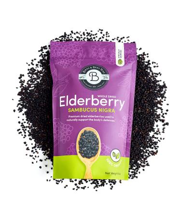 Elderberry Dried Organic - 1 lb Bulk  Makes Great Black Elderberry Tea and Sambucus Nigra is Known for It's abiltiy to make Syrup  Popsicles  and Gummies - Birds & Bees Teas Elderberries Dried