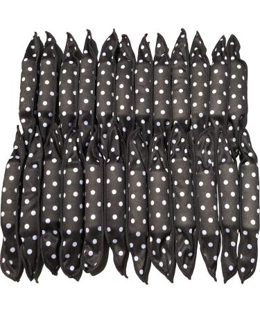 40 pieces soft sleep hair rollers pillow sponge rollers stain no heat foam hair rollers overnight hair rollers  40 Count (Pack of 1) Black