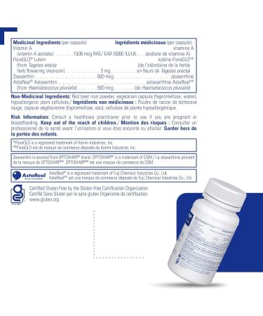 Pure Encapsulations - Vitamin A + Carotenoids (Lutein Zeaxanthin and Astaxanthin) - Hypoallergenic Supplement - 90 Capsules - Buy Online on GoSupps.com
